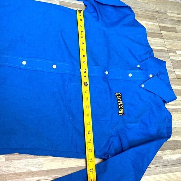 Gameworks vintage button up jean like material look arcade worker cosplay Y2K - Picture 4 of 6